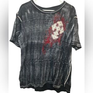 Toku Urban Cross Graphic Burnout Tee Shirt  XXL Grunge Rock & Roll Goth Metal